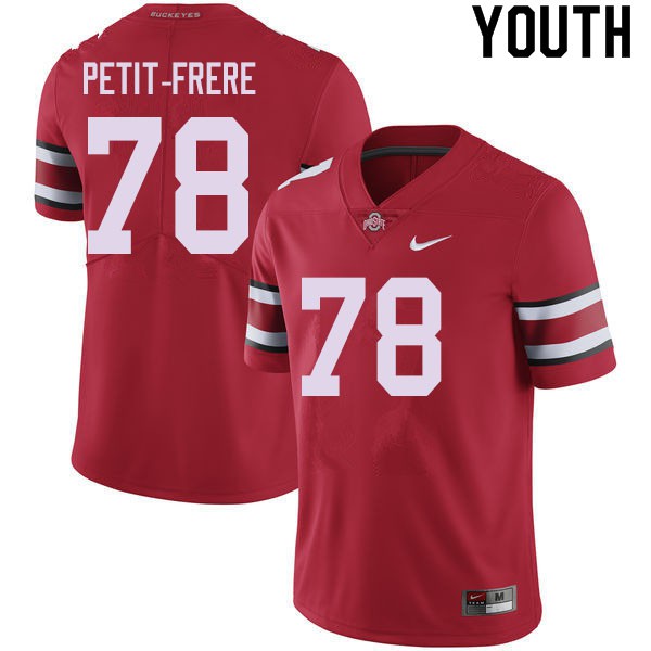 Ohio State Buckeyes #78 Nicholas Petit-Frere Youth Football Jersey Red OSU46383